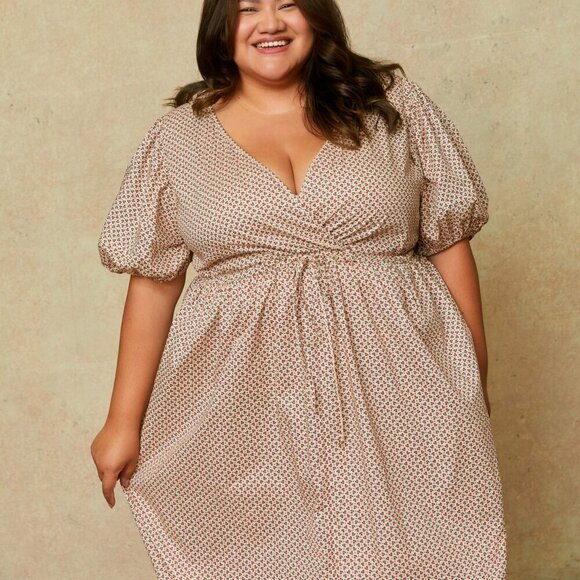 Christy Dawn Dahlia Dress Extended in Geo Ditsy Cream size 3X NWT - Picture 1 of 10